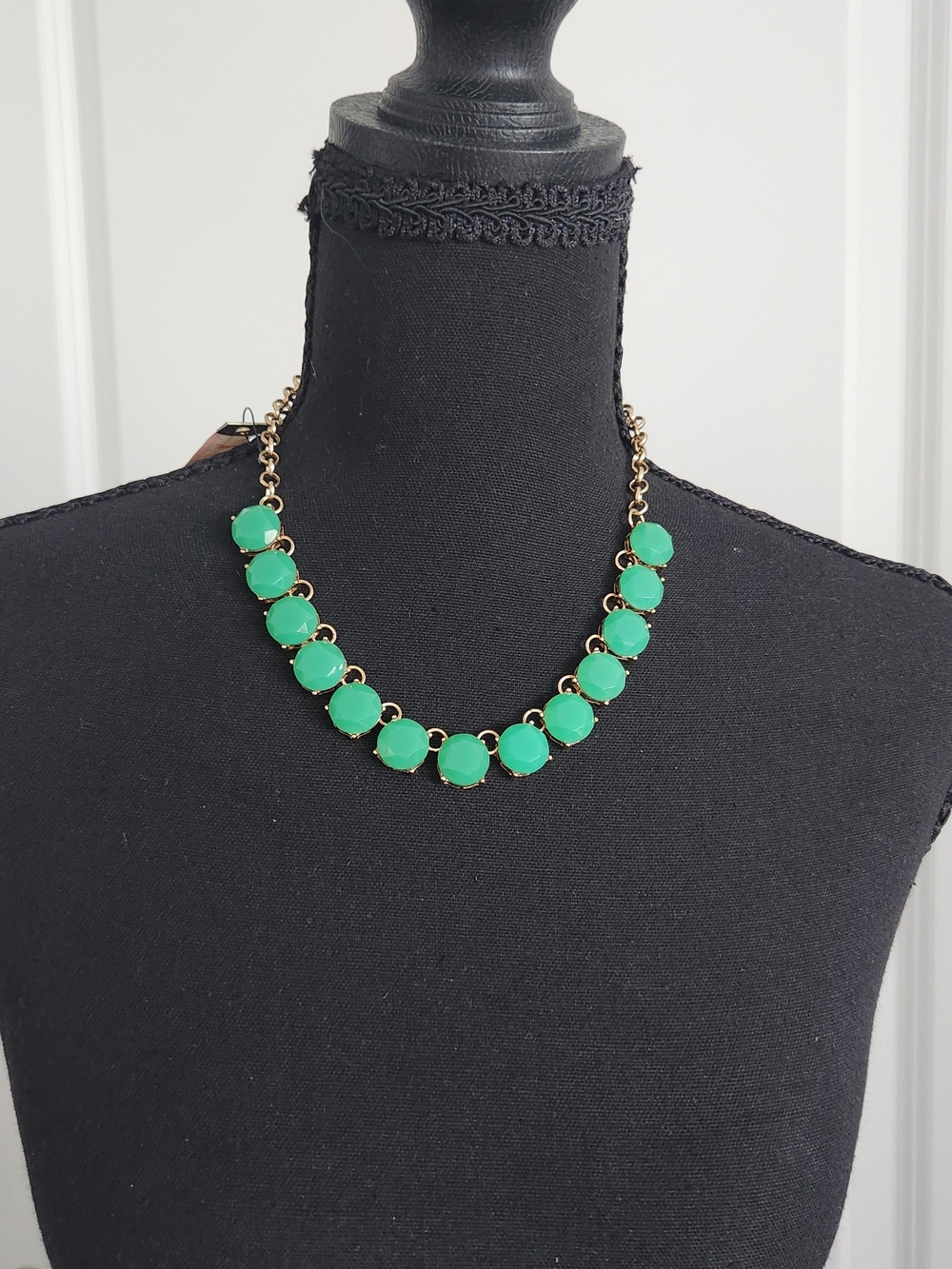 The Limited Gold-Tone Necklace with Green Cabochons